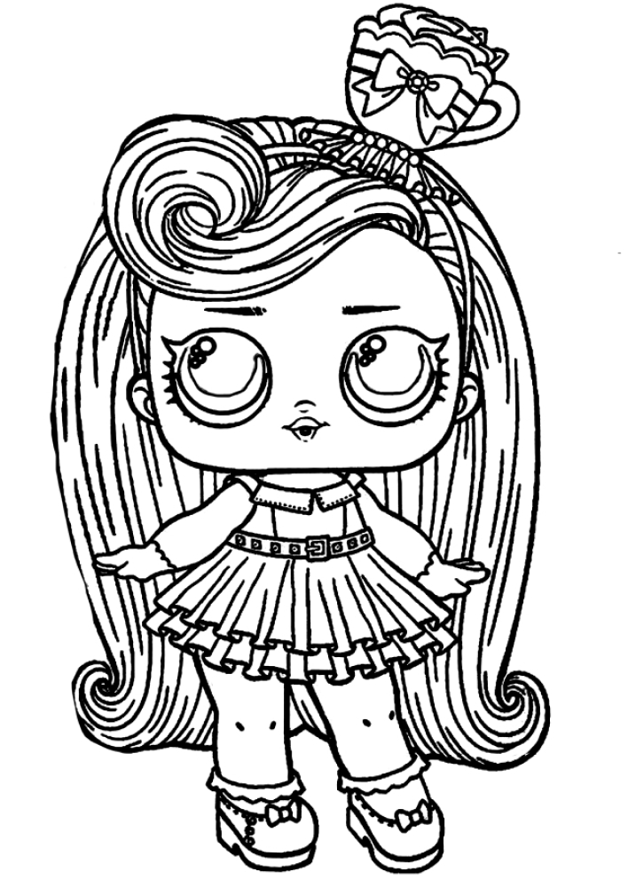 Coloring page Doll with long hair Print